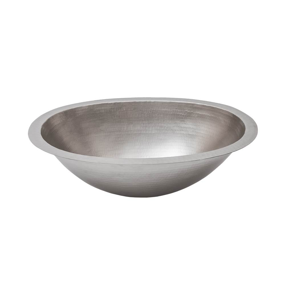 Premier Copper Products LO19FEN 19" Oval Under Counter Hammered Copper Bathroom Sink in Nickel