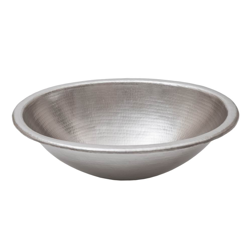 Premier Copper Products LO19REN 19" Oval Self Rimming Hammered Copper Nickel Sink