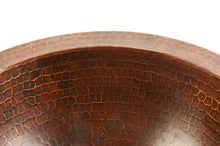 Load image into Gallery viewer, Premier Small Round Under Counter Hammered Copper Sink LR12FDB