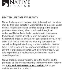 Native Trails NSL2216-P Montecito Native Stone Bath Sink Pearl