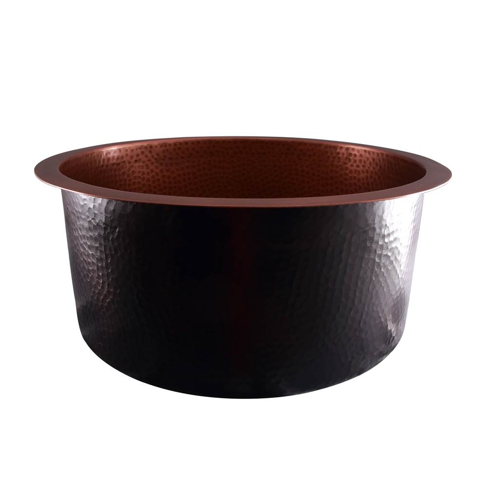 Barclay PSCSB3028-AC Wade 18 Round Copper Sink Flat Bottom - Antique Copper