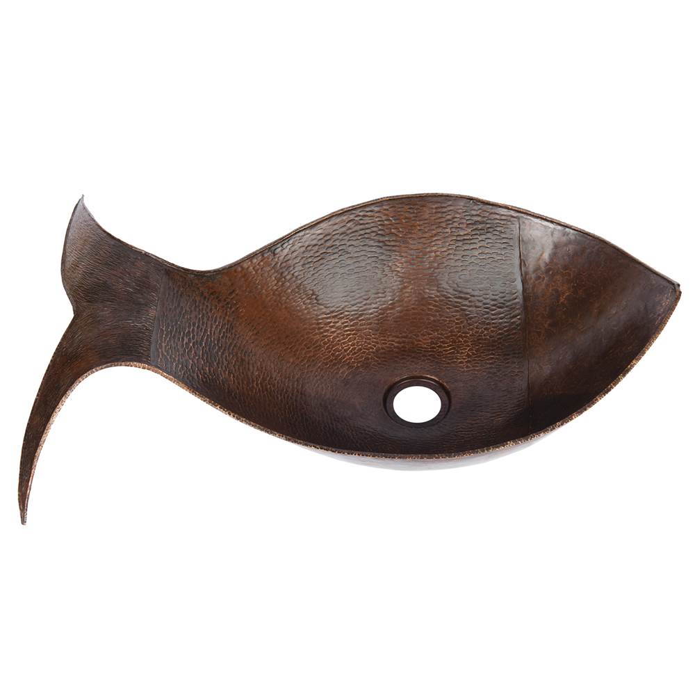 Premier Copper Products PVFHDB Fish Vessel Hammered Copper Sink