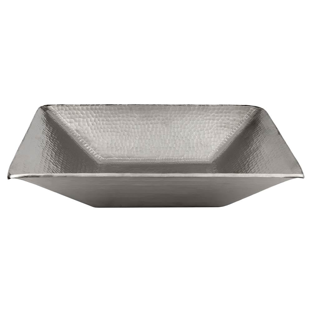 Premier Copper Products PVMRECEN 17" Modern Rectangle Hand Forged Old World Copper Vessel Sink in Nickel