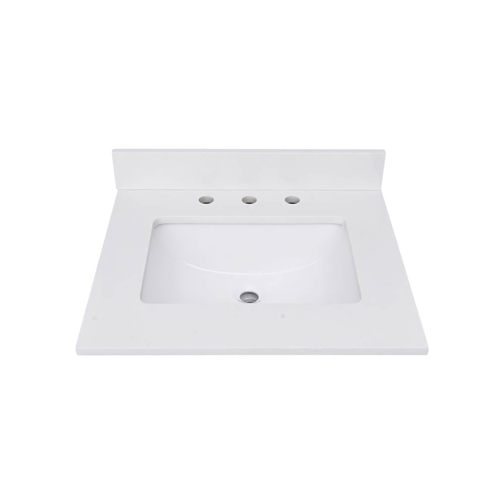 Avanity QUT25EW-RS 25 in. Lotte Radianz Everest White Quartz Top with Rectangular Sink