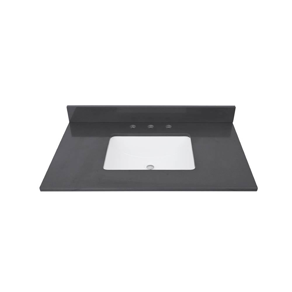 Avanity QUT37UG-RS 37 in. Lotte Radianz Ural Gray Quartz Top with Rectangular Sink