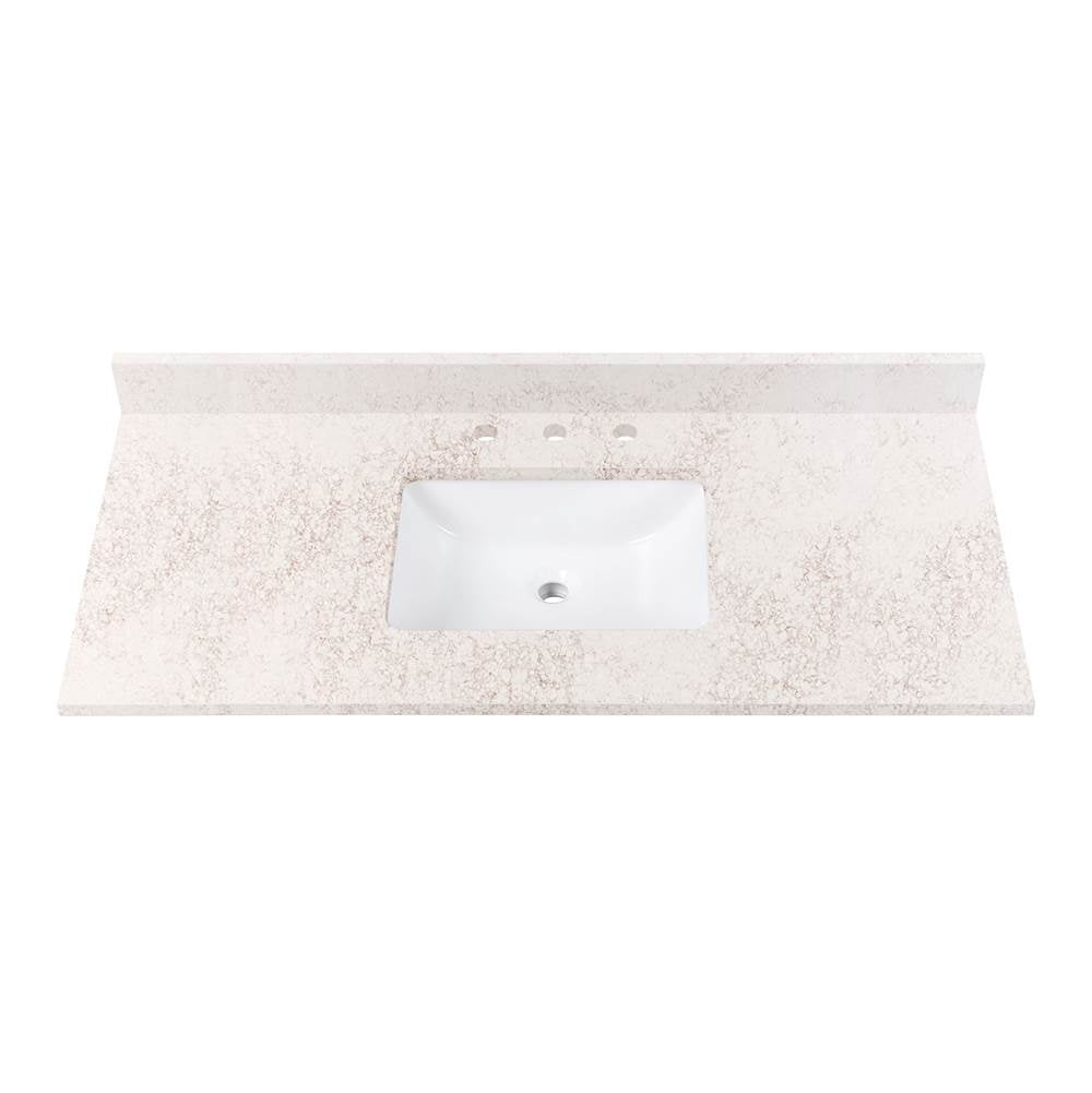 Avanity QUT49AL-RS 49 in. Lotte Radianz Alluring Quartz Top with Rectangular Sink