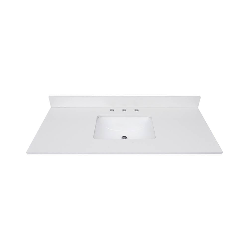 Avanity QUT49EW-RS 49 in. Lotte Radianz Everest White Quartz Top with Rectangular Sink