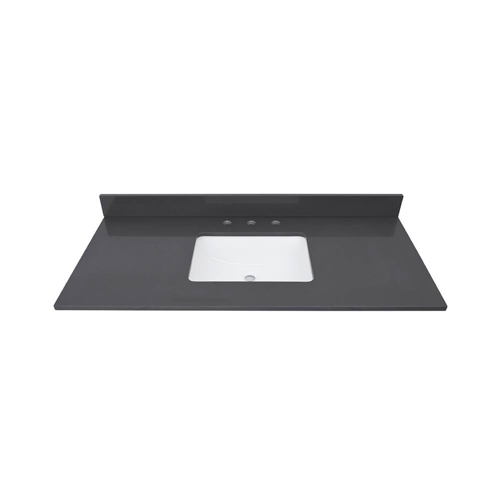 Avanity QUT49UG-RS 49 in. Lotte Radianz Ural Gray Quartz Top with Rectangular Sink