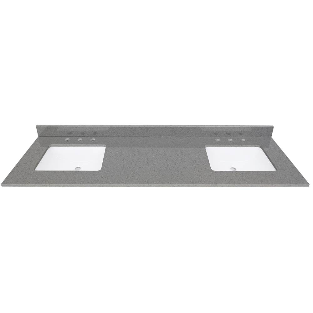 Avanity QUT73CO-RS 73 in. Lotte Radianz Contrail Matte Quartz Top with Dual Rectangular Sinks