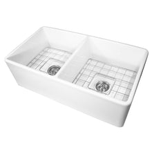 Load image into Gallery viewer, Nantucket Sinks 33&quot; Double Bowl Fireclay Farmhouse Kitchen Sink