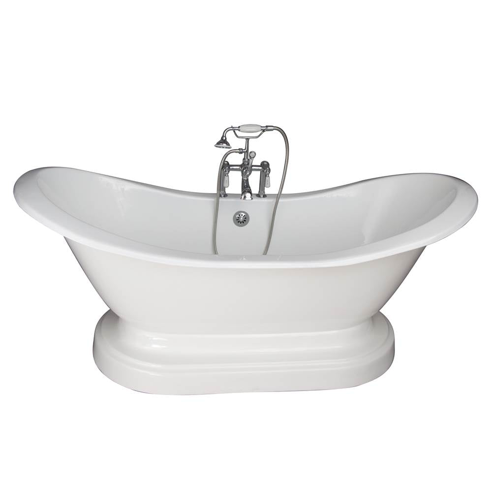 Barclay TKCTDSHB-CP1 Tub Kit 71 Cast Iron Double Slipper Filler Supplies Drain - Polished Chrome