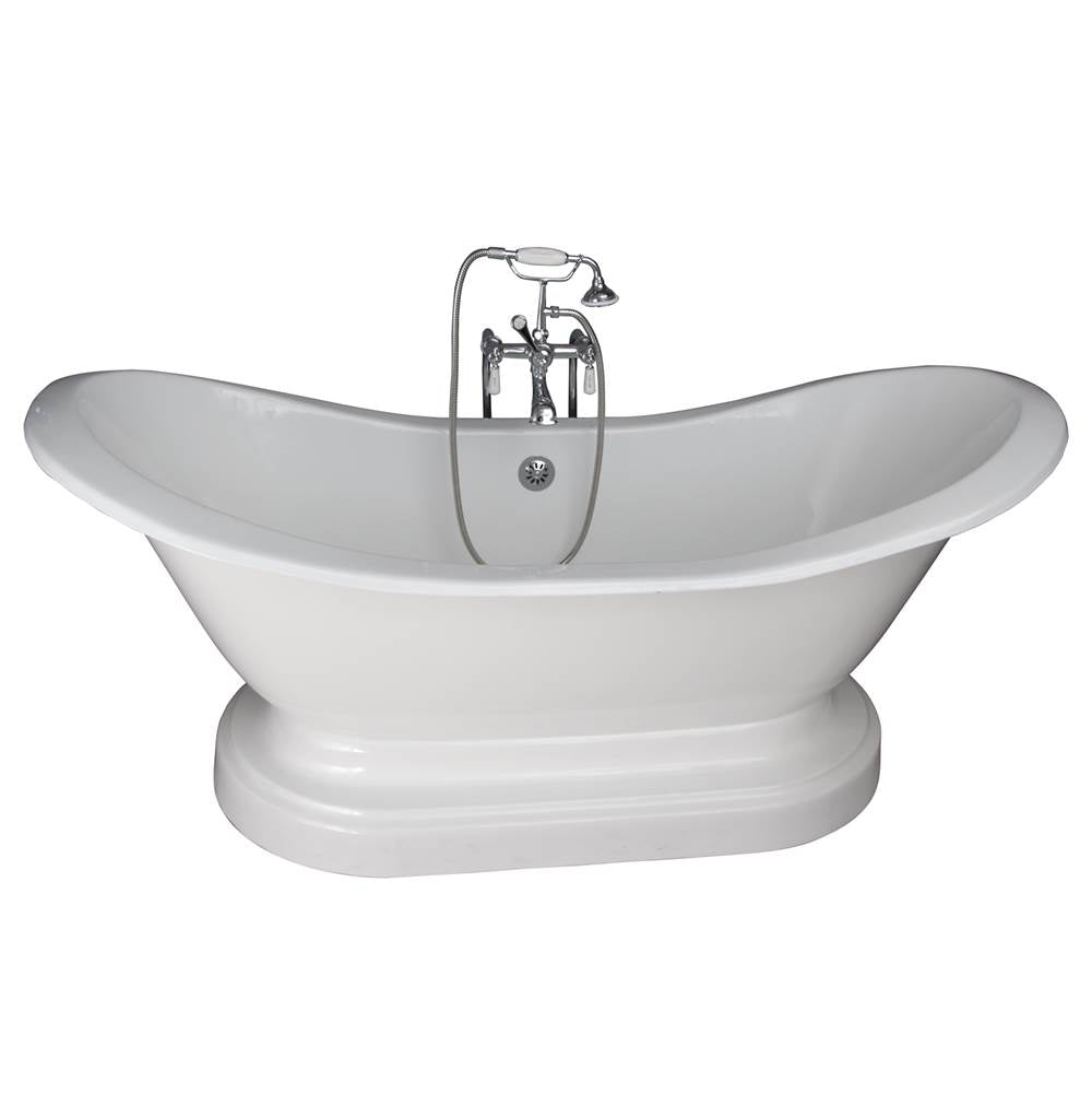 Barclay TKCTDSNB-CP2 Tub Kit 71 Cast Iron Double Slipper Filler Supplies Drain - Polished Chrome