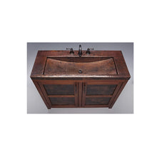 Load image into Gallery viewer, Thompson Traders VTL Grande Rustic Wood Vanity W/ Handcrafted Intergrated Sink In Black Copper
