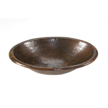 Load image into Gallery viewer, Premier Small Oval Self Rimming Hammered Copper Sink LO17RDB