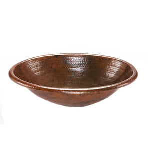 Premier Oval Self Rimming Hammered Copper Sink LO19RDB