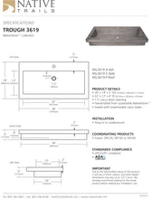 Load image into Gallery viewer, Native Trails NSL3619-A Trough 3619 Native Stone Bath Sink Ash