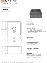 Load image into Gallery viewer, Native Trails NSB1515-P Ventana Native Stone Bar and Prep Sink Pearl