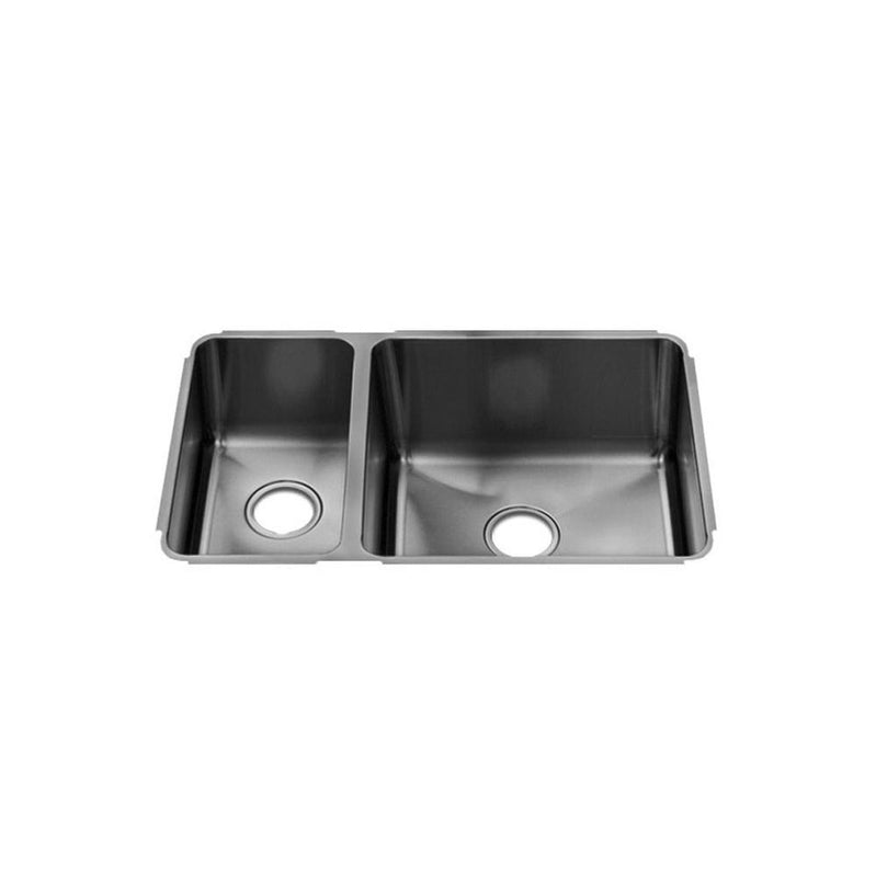 Home Refinements by Julien 003246 Classic Sink Undermount, Double L9X16X8 R18X16X10 - Brushed Stainless Steel