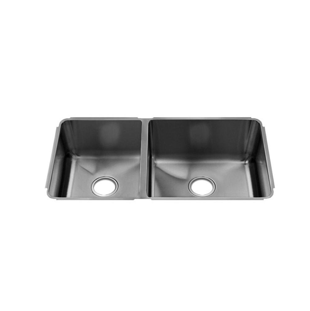 Home Refinements by Julien 003248 Classic Sink Undermount, Double L12X16X8 R18X16X10 - Brushed Stainless Steel