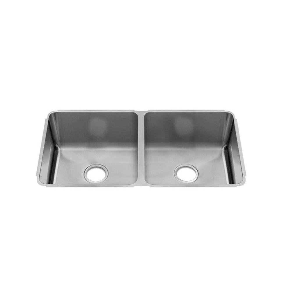 Home Refinements by Julien 003251 Classic Sink Undermount, Double L15X16X8 R15X16X8 - Brushed Stainless Steel