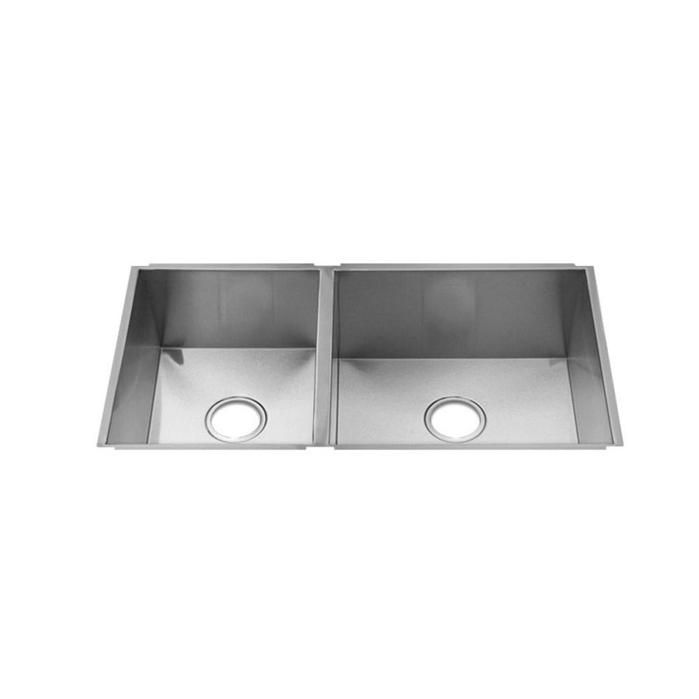 Home Refinements by Julien 003649 Urbanedge Sink Undermount, Double L12X16X8 R18X16X10 - Brushed Stainless Steel
