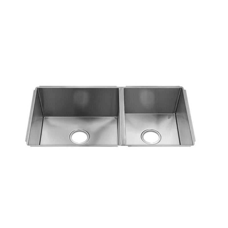 Home Refinements by Julien 003991 J7 Sink Undermount, Double L18X16X10 R12X16X8 - Brushed Stainless Steel