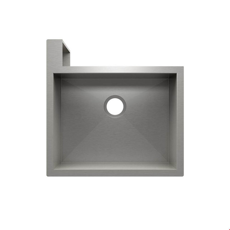 Home Refinements by Julien 005300 Socialcorner Sink Undermount Flat Aprons Left Corner, Single 23X18X10 - Brushed Stainless Steel