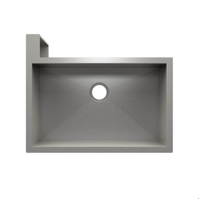 Home Refinements by Julien 005302 Socialcorner Sink Undermount Flat Aprons Left Corner, Single 29X18X10 - Brushed Stainless Steel
