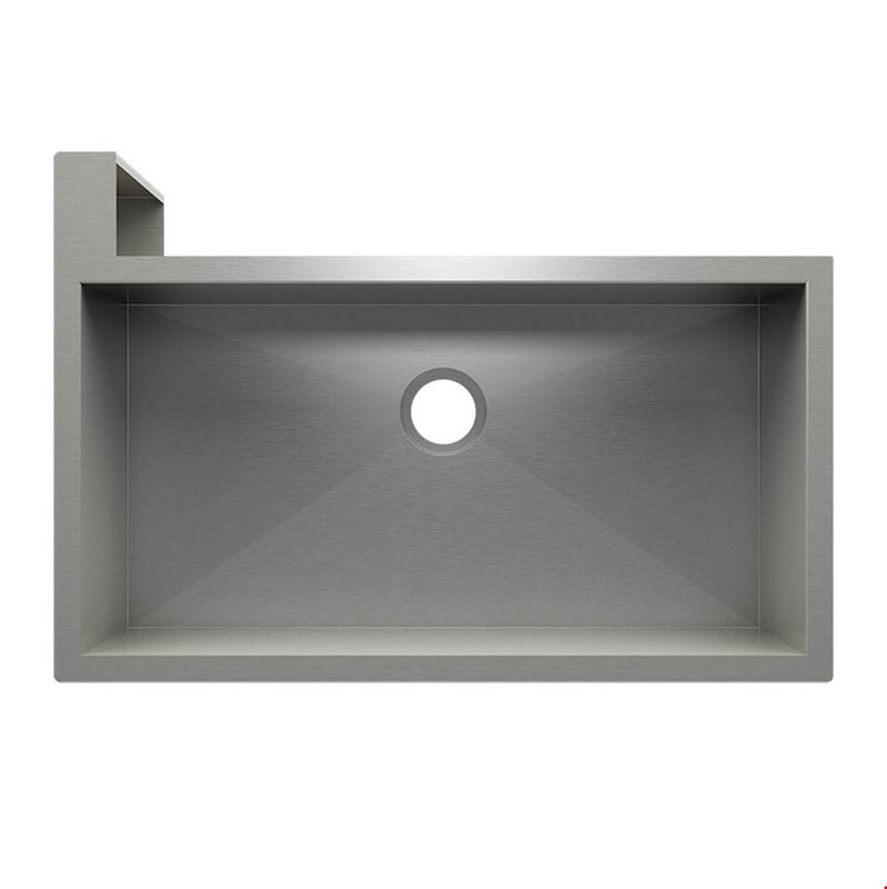 Home Refinements by Julien 005304 Socialcorner Sink Undermount Flat Aprons Left Corner, Single 35X18X10 - Brushed Stainless Steel