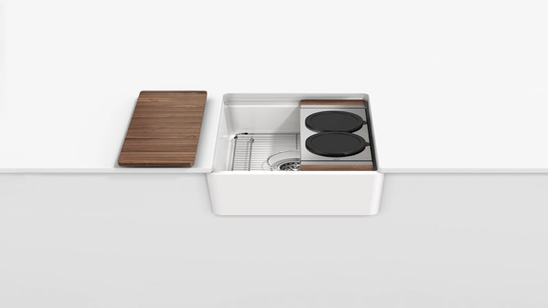Home Refinements by Julien 005440 Fira UnderMount Apronfront Bar Set, Single Bowl, Walnut Accessory .15X19X8-3/4