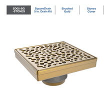 Load image into Gallery viewer, QuickDrain STONES05 Square Drain Cover 5IN STONES