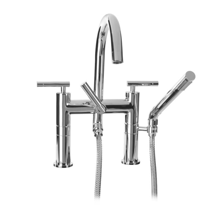 Sigma 1.0049510 Contemporary Deckmount Tub Filler With Handshower Polaris Ii - Parent