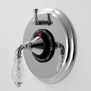 Sigma 1.006596.V1T 1/2" Thermostatic Shower Trim Only & One Volume Control w/ Luxembourg Handles