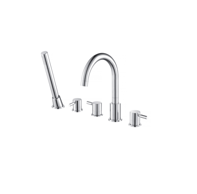 Flusso 100.2420 Five Hole Deck Mounted Roman Tub Faucet With Hand Shower - Parent