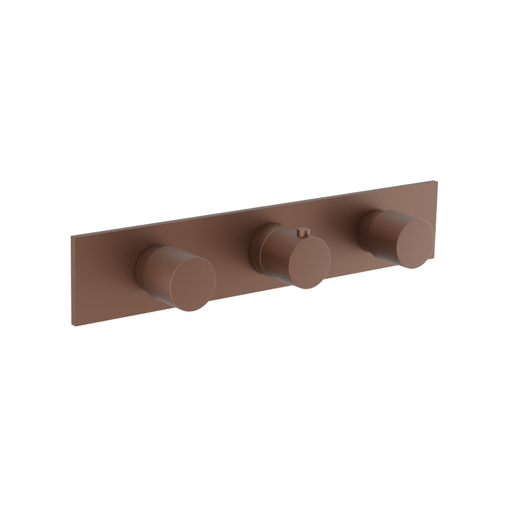 Flusso Serie 100 100.2715 3/4" Horizontal Thermostatic Valve with 2 Volume Controls & Trim