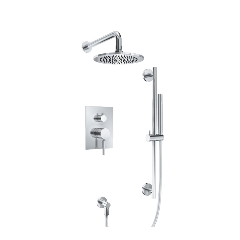Flusso Serie 100 100.3350 Two Output Shower Set With Shower Head, Hand Held And Slide Bar