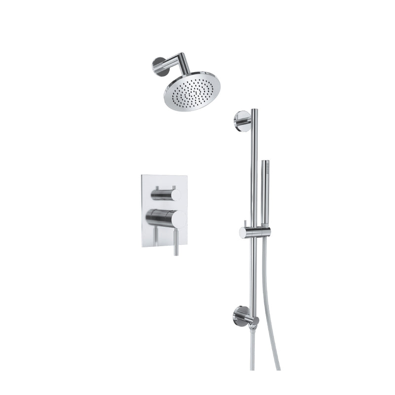 Flusso Serie 100 100.3400 Two Output Shower Set With Shower Head, Hand Held And Slide Bar