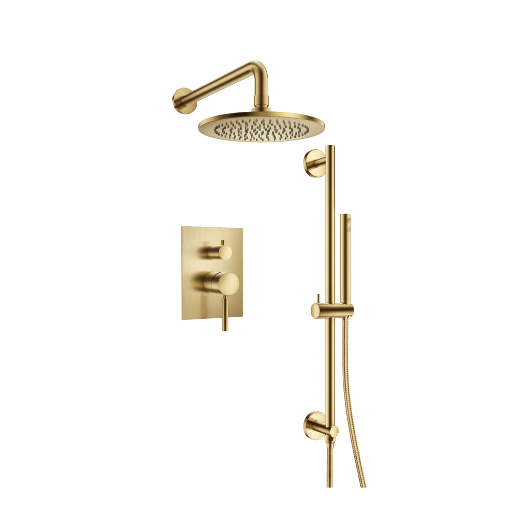 Flusso Serie 100 100.3450 Two Output Shower Set With Shower Head, Hand Held And Slide Bar