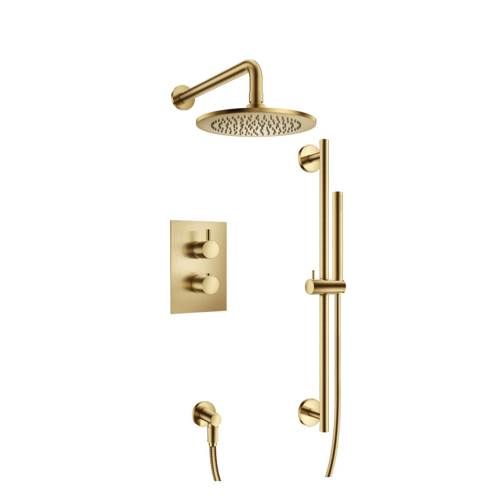 Flusso Serie 100 100.7100 Two Output Shower Set With Shower Head, Hand Held And Slide Bar