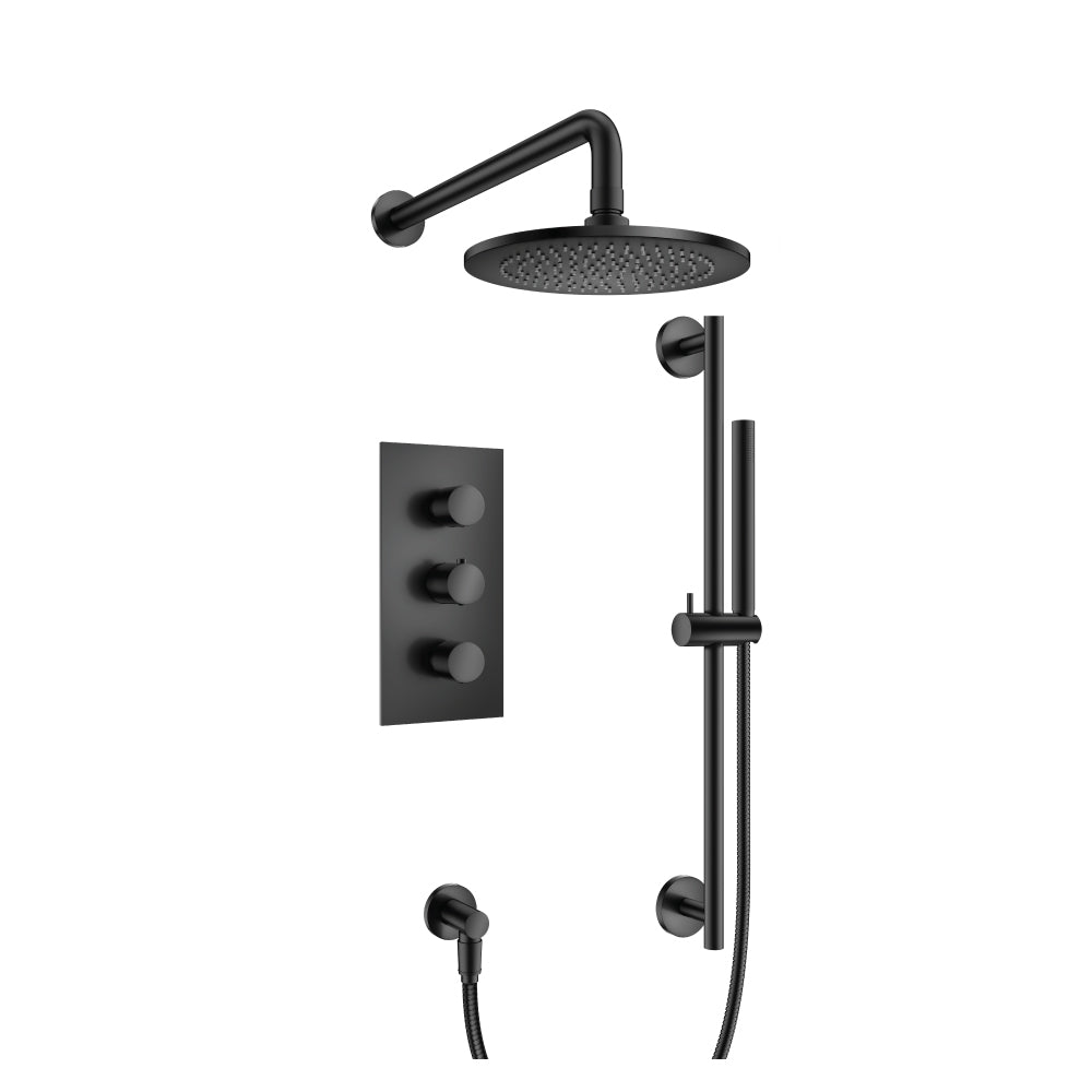 Flusso Serie 100 100.7200 Two Output Shower Set With Shower Head, Hand Held And Slide Bar