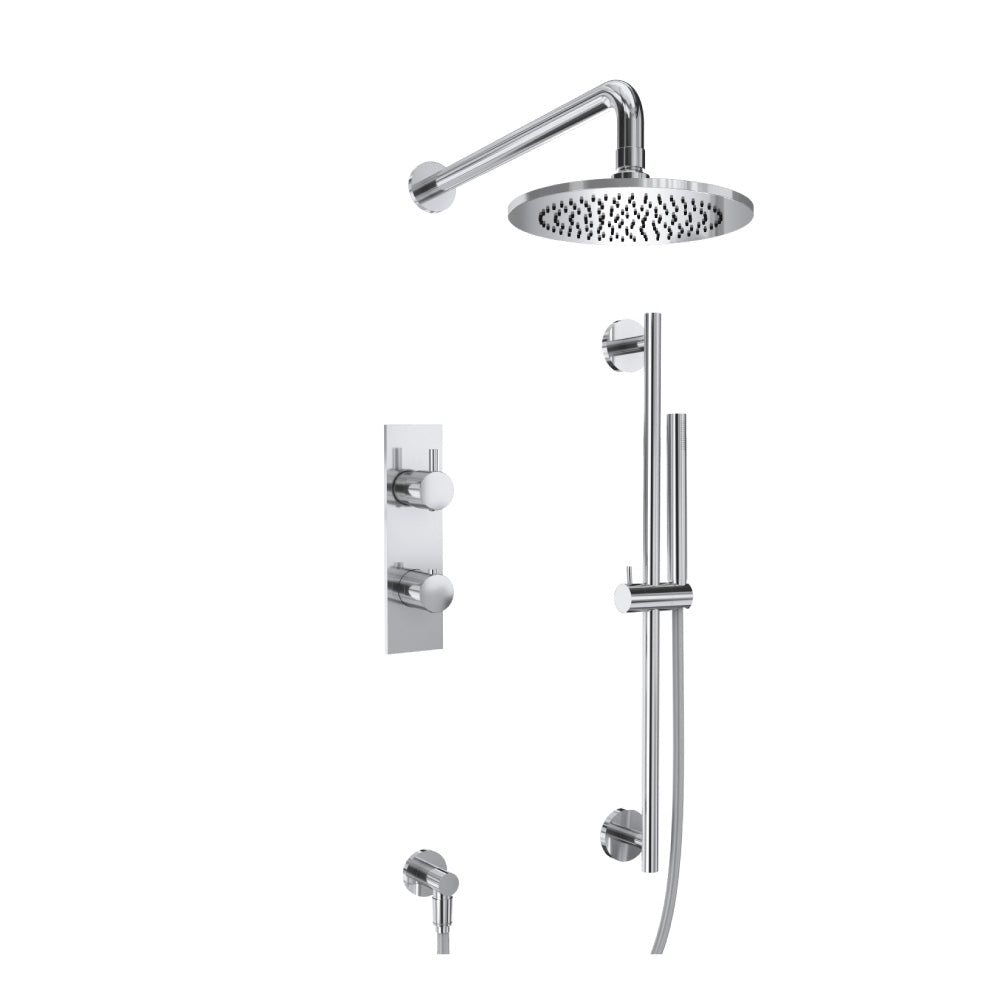 Flusso Serie 100 100.7300 Two Output Shower Set With Shower Head, Hand Held And Slide Bar