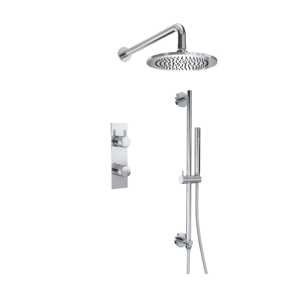 Flusso Serie 100 100.7350 Two Output Shower Set With Shower Head, Hand Held And Slide Bar