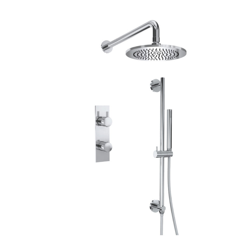 Flusso Serie 100 100.7350 Two Output Shower Set With Shower Head, Hand Held And Slide Bar