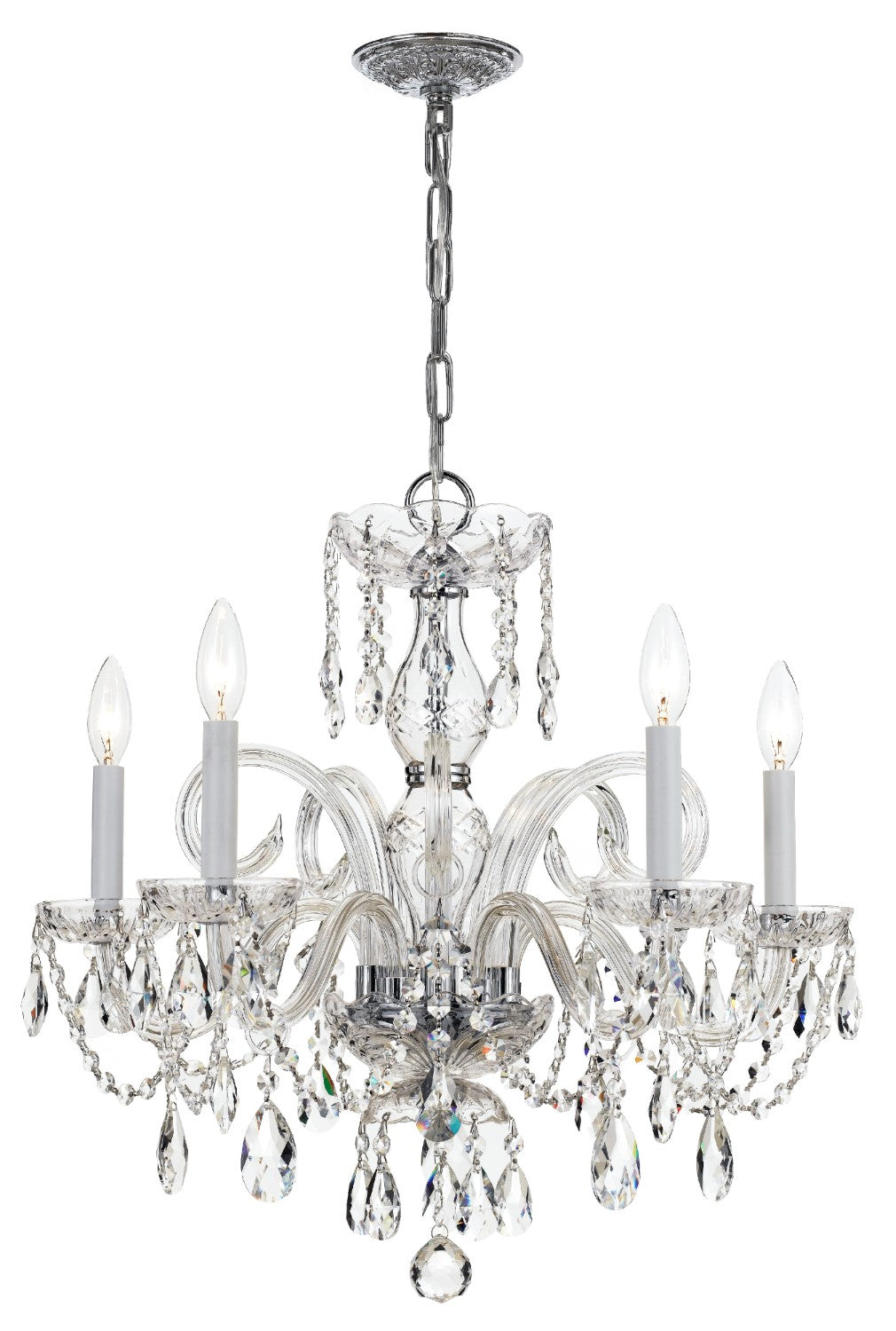 Crystorama 1005-CL-MWP Traditional Crystal 5 Light Hand Cut Crystal Chandelier - Parent