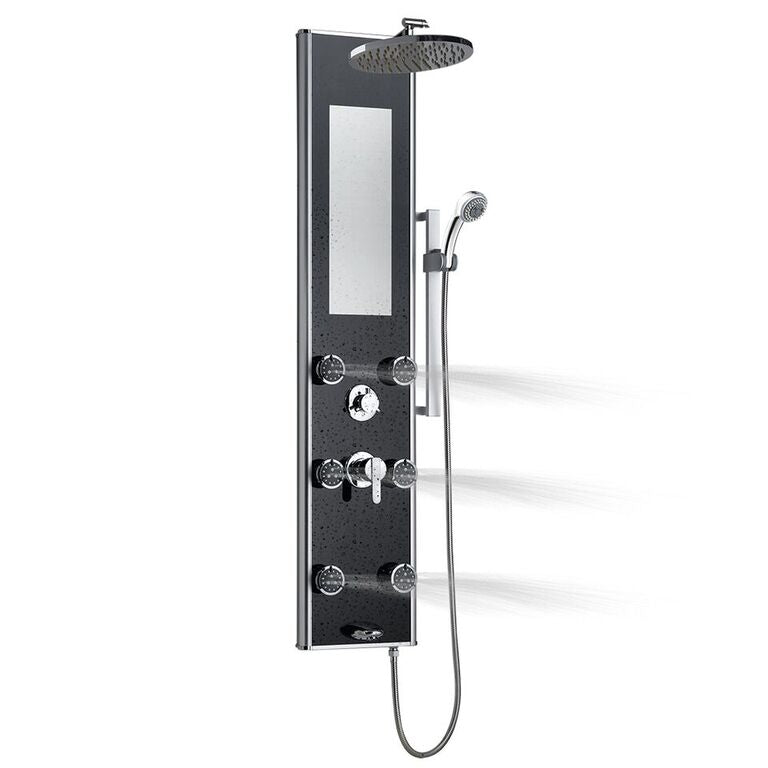 Pulse 1022-B Leilani ShowerSpa Stainless Steel Shower Panel Black Chrome