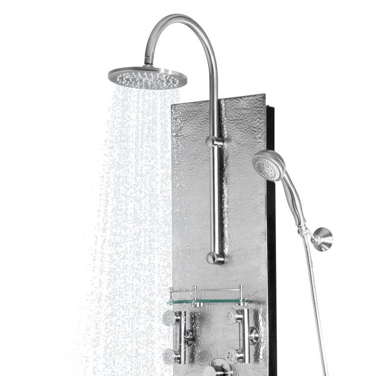 Pulse 1027 Vaquero ShowerSpa Nickel Plated Copper Shower Panel Silver Brushed Nickel
