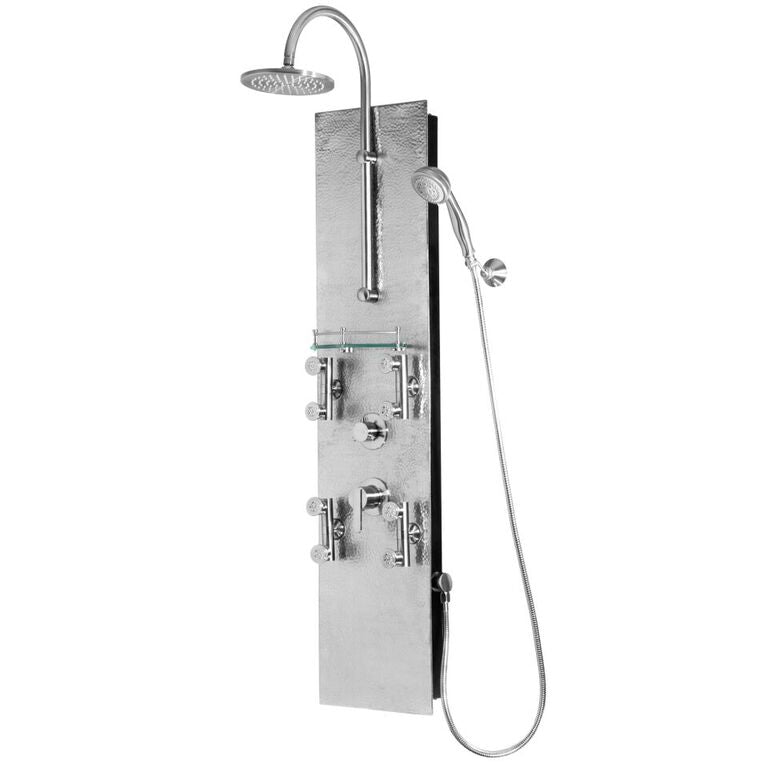Pulse 1027 Vaquero ShowerSpa Nickel Plated Copper Shower Panel Silver Brushed Nickel