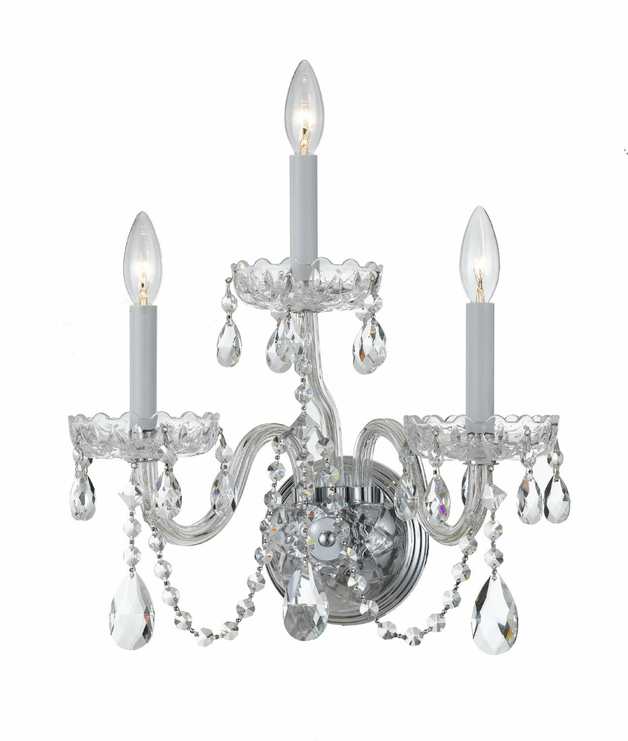 Crystorama 1033-CL-S Traditional Crystal 3 Light Swarovski Strass Crystal Wall Mount - Parent