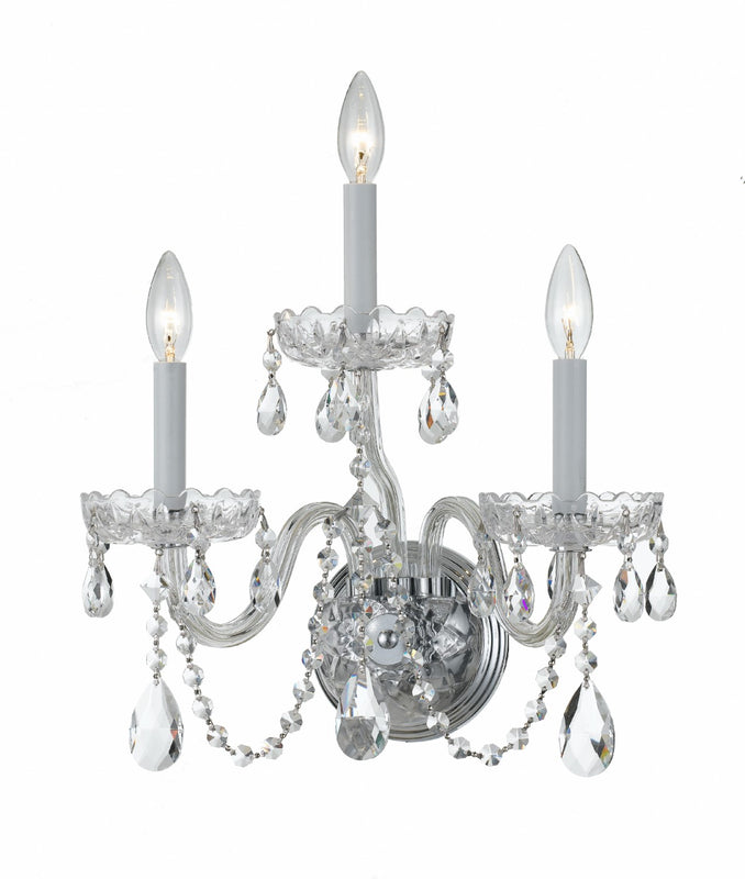 Crystorama 1033-CL-S Traditional Crystal 3 Light Swarovski Strass Crystal Wall Mount - Parent