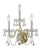 Crystorama 1033-CL-SAQ Traditional Crystal 3 Light Spectra Crystal Wall Mount